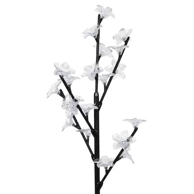 Exhart Solar Flower Branch Garden Stake with Twenty LED Lights, 13 by 38 Inches