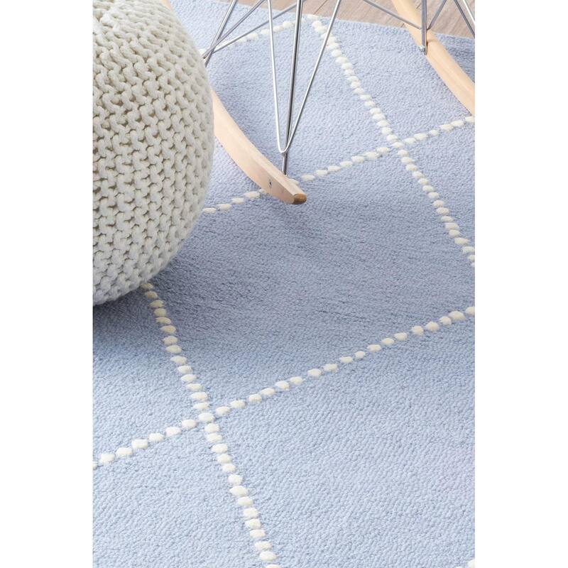 Nuloom Handmade Dotted Trellis Wool Kids Nursery Rug