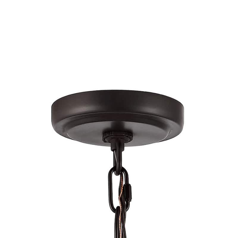 Joanna 12" 3-Light Contemporary Bohemian Iron/Acrylic LED Pendant, Oil Rubbed Bronze/Clear by JONATHAN Y