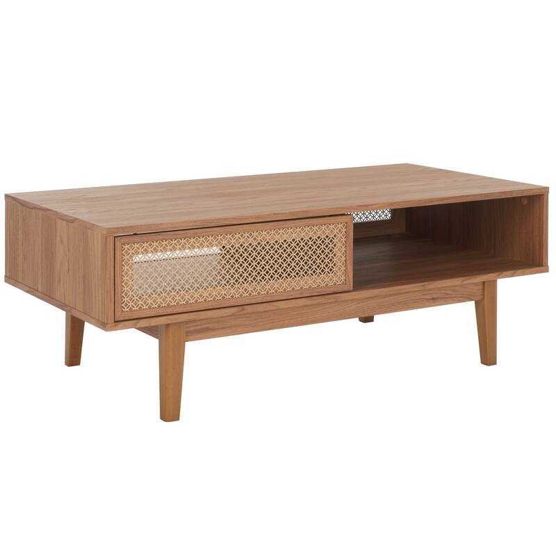 SAFAVIEH Zhuldyz 2 Door Coffee Table - 43" L x 22" D x 16" H - 43"Wx22"Dx16"H