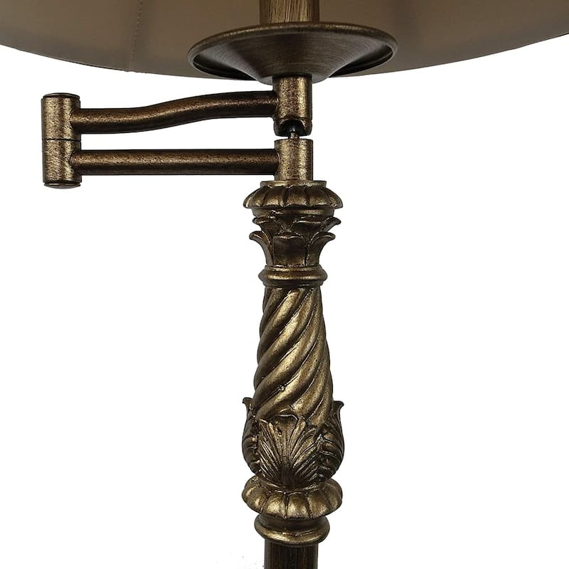 Mestar Decor 61 inch Rustic Brass Swing Arm Floor Lamp - 61"