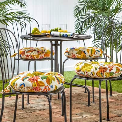 Esprit Floral 15-inch Round Outdoor Bistro Chair Cushion (Set of 4)