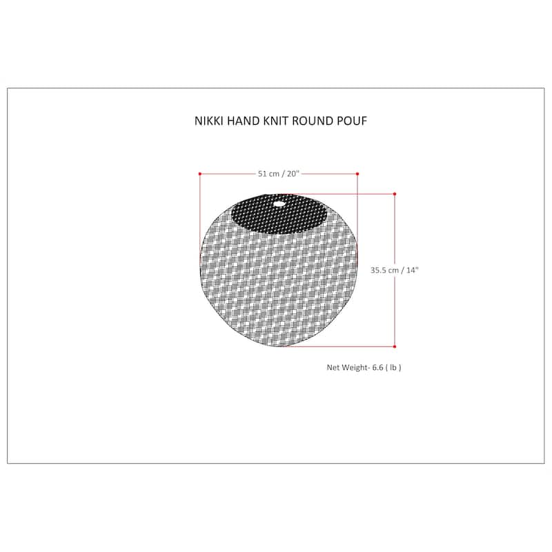 WYNDENHALL Rigby Boho Round Hand Knit Pouf
