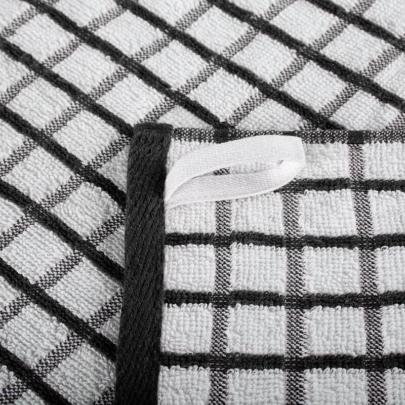 White Classic Premium Dish Towels for Kitchen, Hanging Loop, 8 Pc 16x26