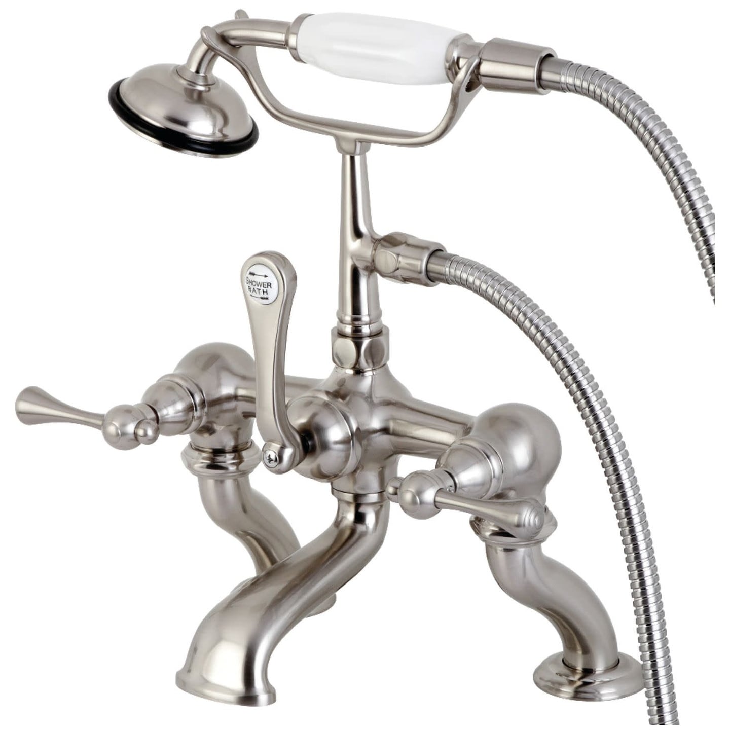 Kingston Brass Deck Mounted Clawfoot Tub Filler with Built-In Diverter