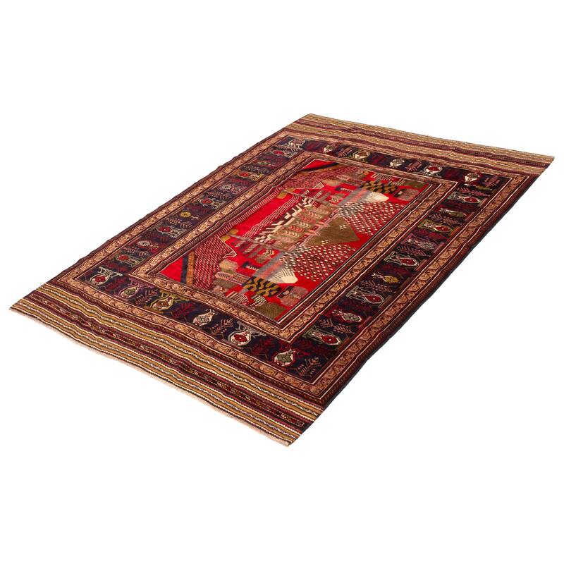 Teimani Red Rug 6'3" x 8'10" - 6'3 x 8'10
