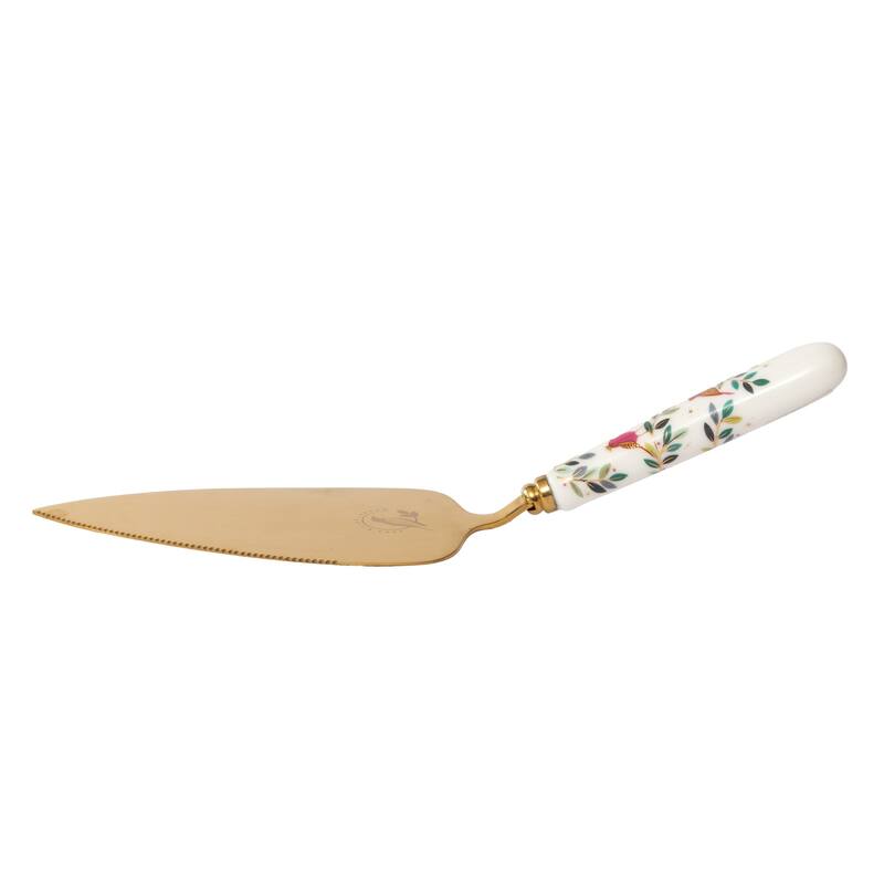 Portmeirion Sara Miller Woodland Tales Cake Slice 10" - Service for 12 - 1 Piece - White, Gold - 10"