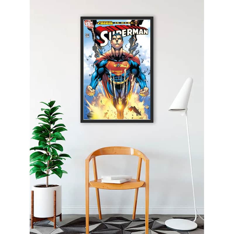 Superman - Infinite Crisis Comic Book Cover Framed Art Poster - 24 x 36 Inch