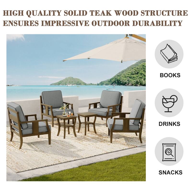 Patio Conversation Sets with Side Table(Set of 6)