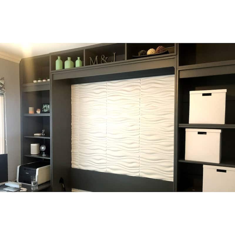 Art3d PVC Wave Board Textured 3D Wall Panels,19.7" x 19.7" (12 Pack)