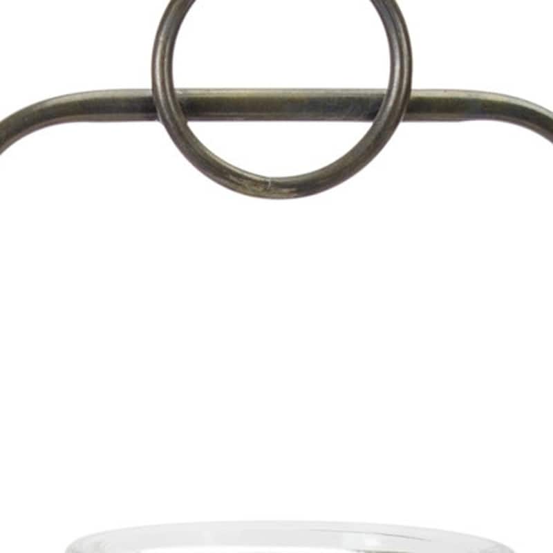 HomeRoots Set Of Two Bronze Flameless Floor Hurricane Candle Holder - 20