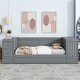 preview thumbnail 4 of 13, Twin Size Daybed Trundle Bed Pine Wood Bed Frame for Kids Teens, Grey
