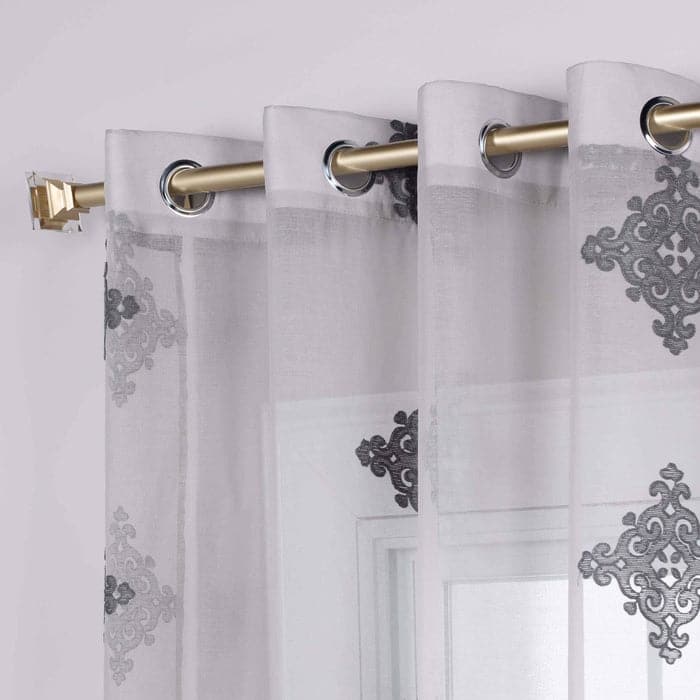 Superior Damask Grommet Sheer Window Curtain Panels (Set of 2)