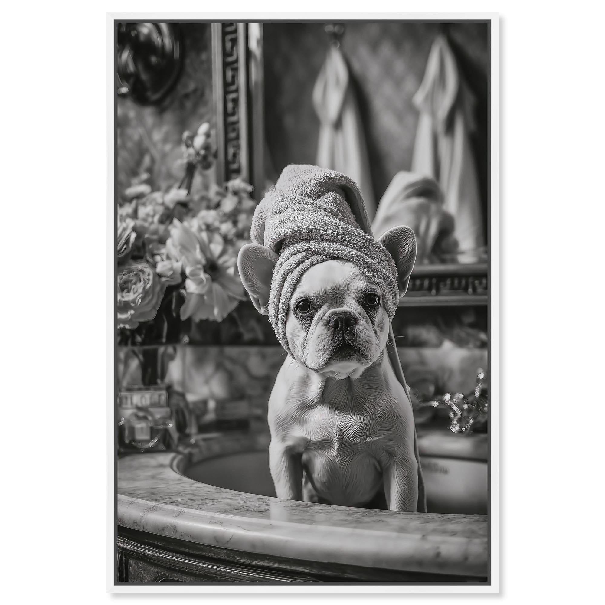 Luxury Sink Spa Day Fun Bathroom Art Framed Canvas Print by Art Remedy