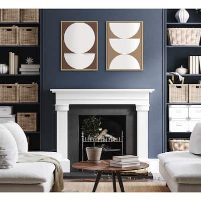 Kate and Laurel Sylvie Earthy Framed Canvas by Creative Bunch Studio