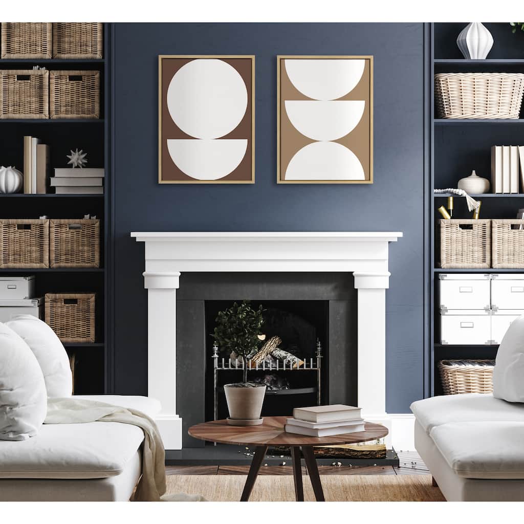 Kate and Laurel Sylvie Earthy Framed Canvas by Creative Bunch Studio