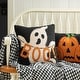 preview thumbnail 1 of 7, Glitzhome 14"L Polyester Halloween Ghost BOO Pillow