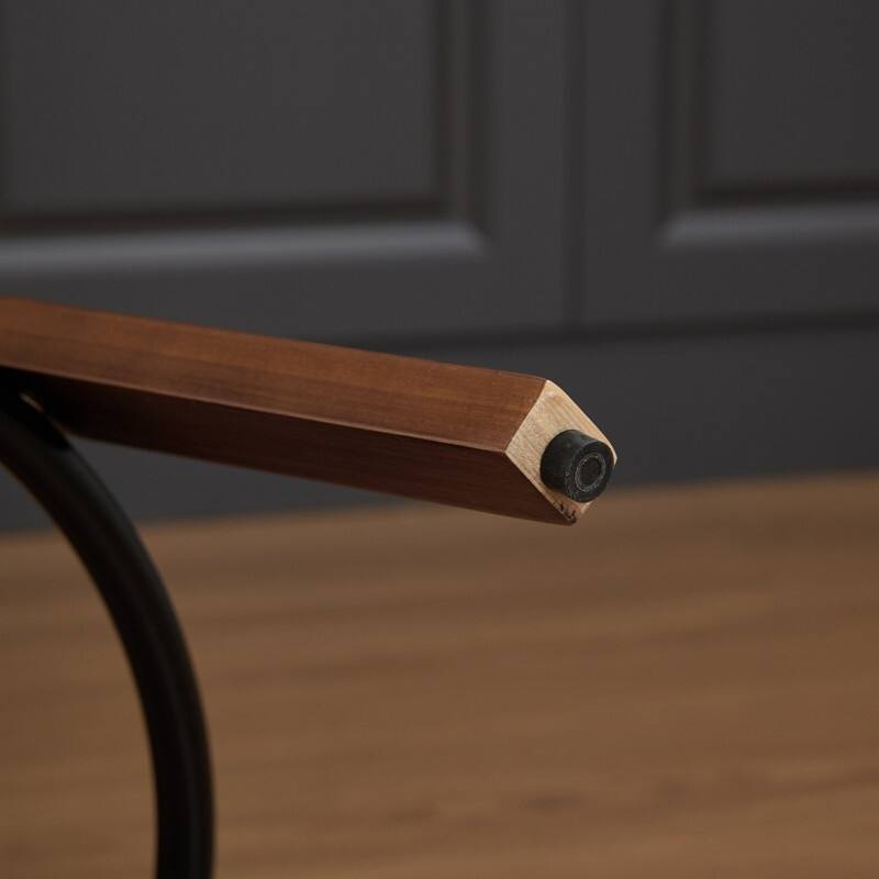 26" Swivel Rattan Bar Stools - Walnut Finish Counter Height Stools with Upholstered Seat