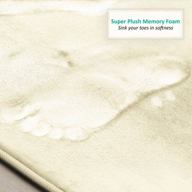 Clara Clark Ultra Soft Plush Bathroom Rug - Non-Slip, Velvet, Memory Foam Bath Mat - Set of 2