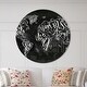 preview thumbnail 8 of 8, Designart 'Vintage Chalk Worldmap ' Oversized Global Wall CLock