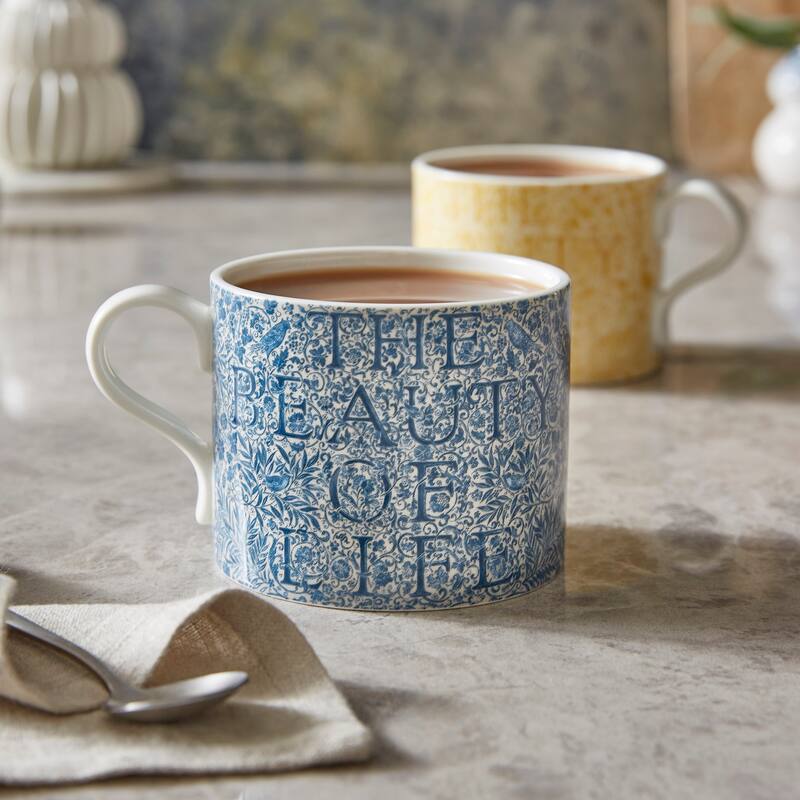 Portmeirion Morris & Co The Beauty Of Life Mugs, Set of 2 - 12 oz
