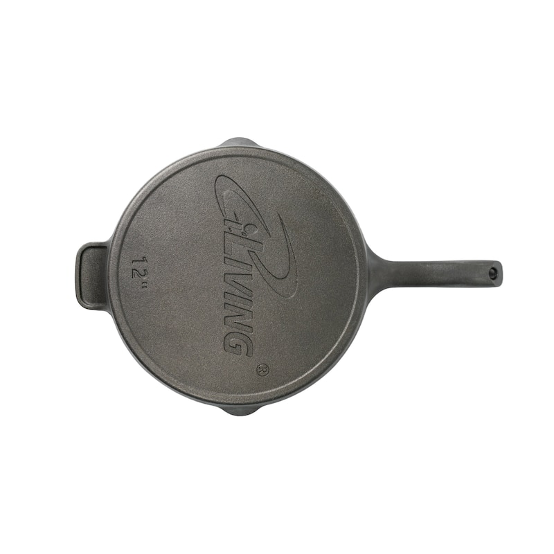 iLiving Seasoned Modern Heirloom Mirror Polished Cast Iron Skillet Pan 12" (2.7/3.7L)