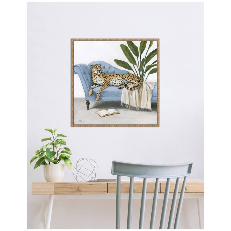 Kate and Laurel La Dulce Vida Cheetah by Mackenzie Nelson Framed Canvas Wall Art Print