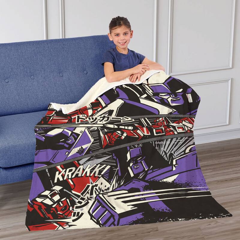 Hasbro Transformers Silk Touch Sherpa Throw Blanket