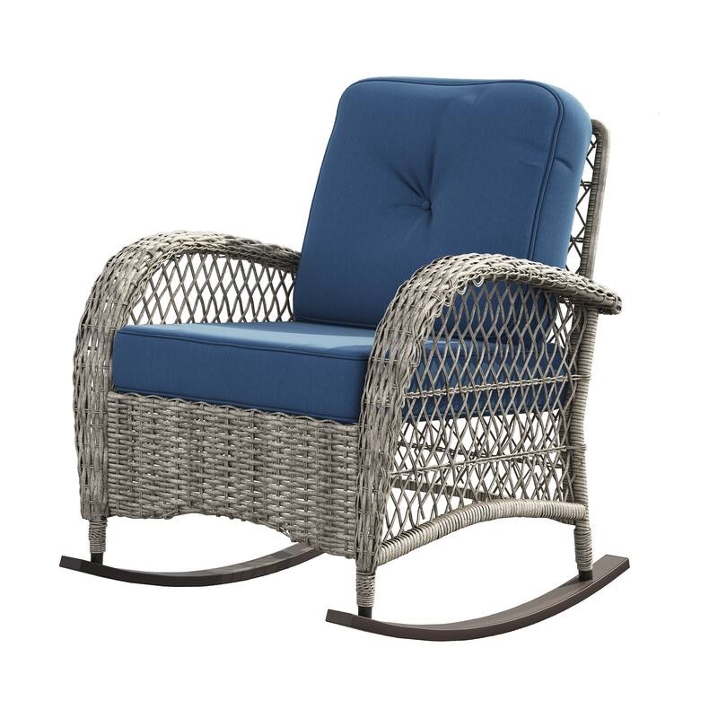 Corvus Salerno Outdoor Handwoven Resin Wicker Rocking Chair