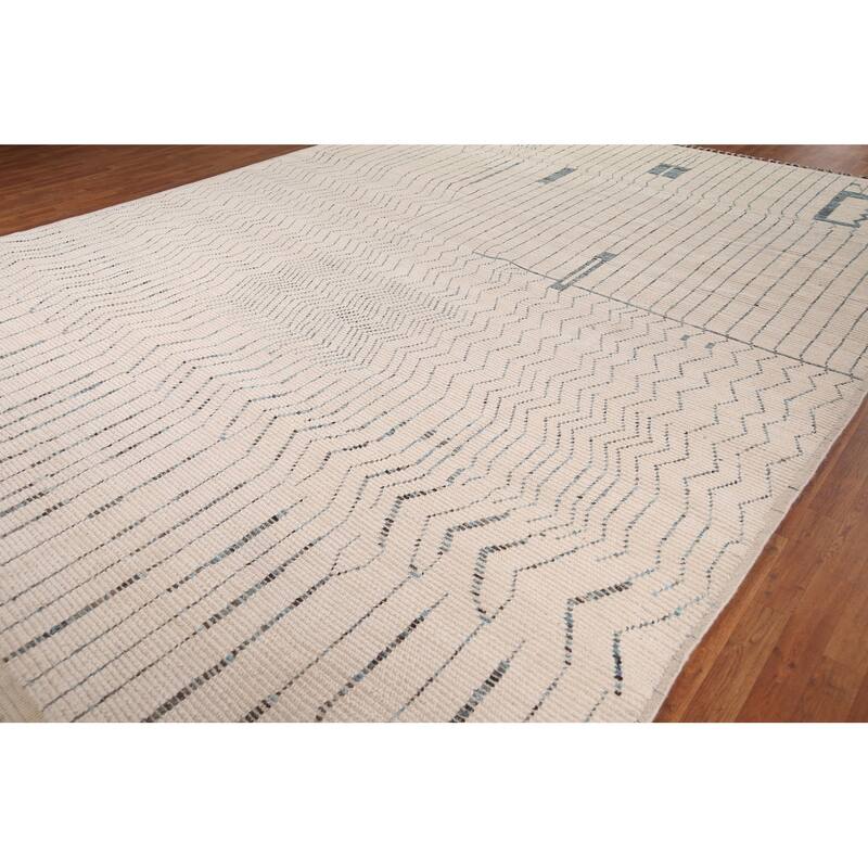 Earth Tone Moroccan Large Area Rug Hand-Knotted Oriental Wool Carpet - 11'9" x 15'3"