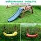 preview thumbnail 5 of 5, 2 in 1 Natural Outdoor Wood Swing Set for Backyard with Slide