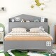 preview thumbnail 11 of 34, Wooden Full/Twin Size House Bed with Storage Headboard for Kids, Sturdy Plywood and Particle Board Construction