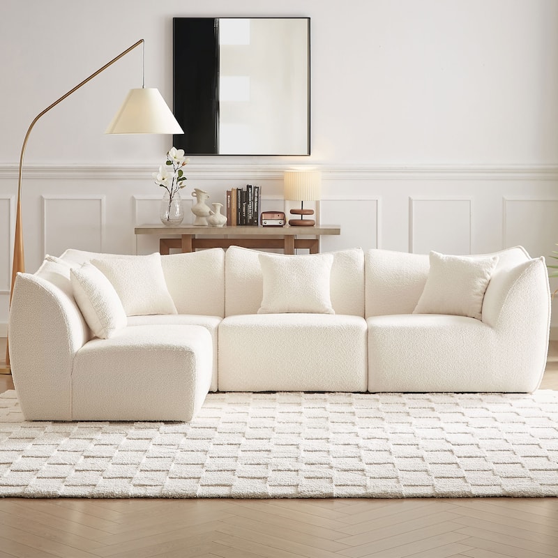 Comfy Sofa Couch Convertible Modular Sectional Sofa with Deep Seats 3/4 Seater Sofa