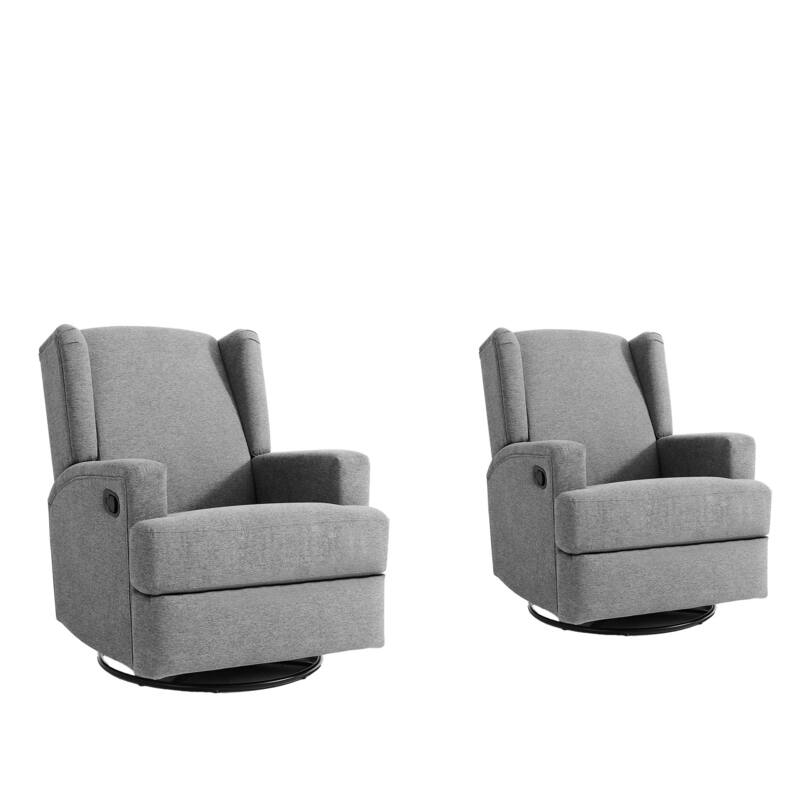 UIXE Upholstered Modern Swivel Glider Rocker Recliner