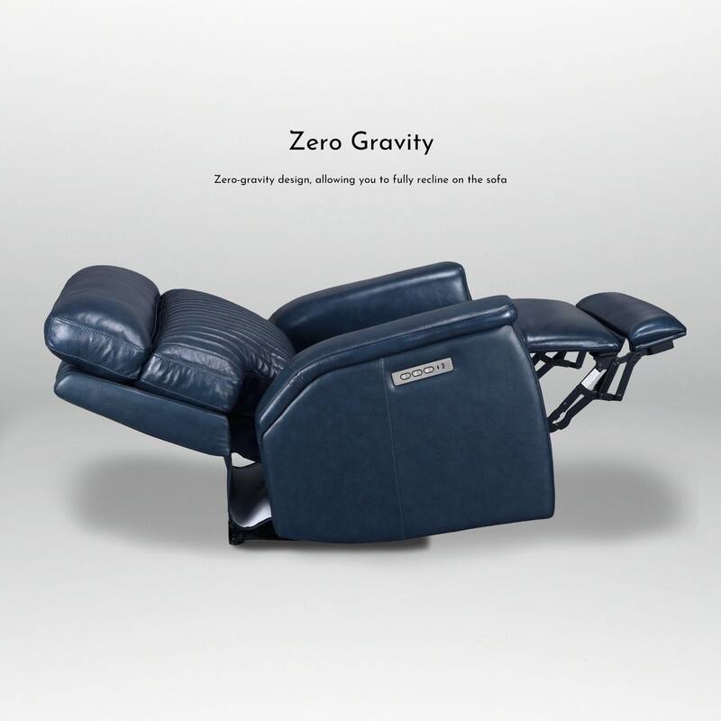 Leather Zero Gravity Power Recliner with Power Headrest and Power Lumbar,USB&USB-C Port