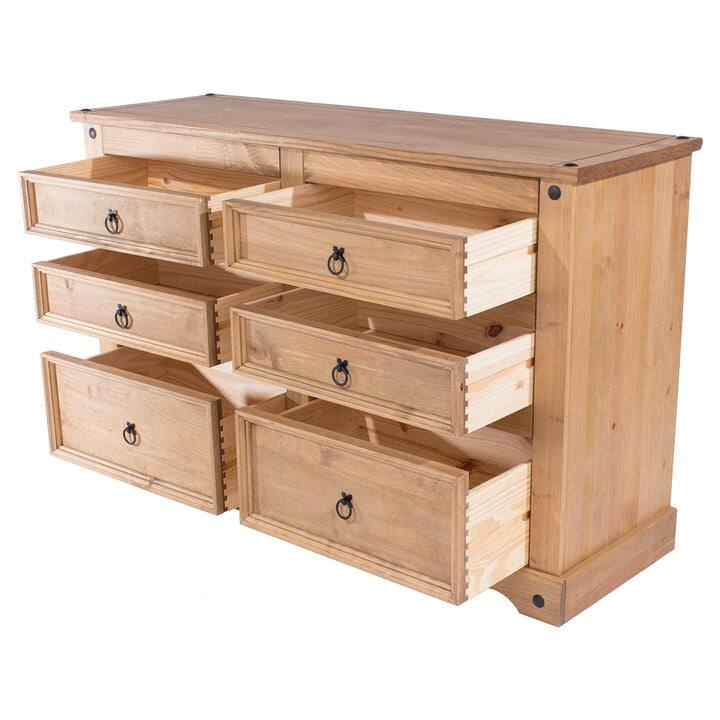 Wood Dresser 3+3 Drawers Chest Corona Collection | Furniture Dash