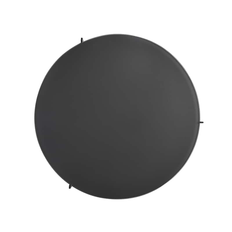 Krike Modern Industrial Round Coffee Table with Tempered Glass Top