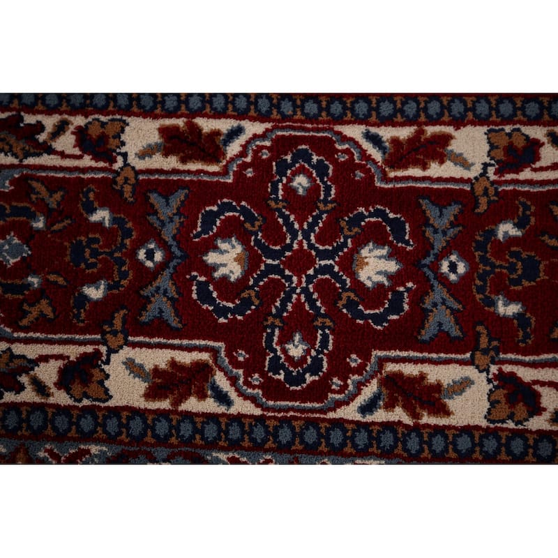 Traditional Floral Red Kashan Turkish Area Rug Machine Made Carpet - 9'7" x 12'6"