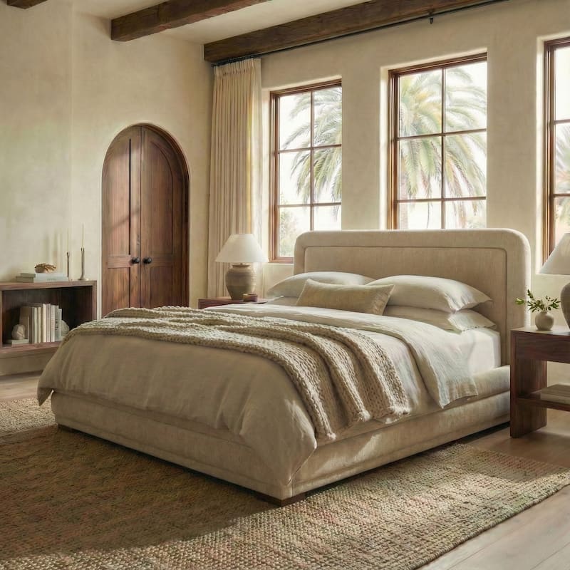 SAFAVIEH Couture Jollie Chenille Bed - Taupe - King