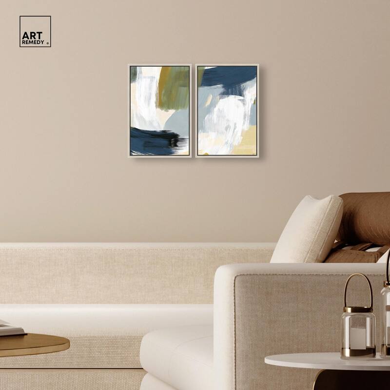 Textured Greens II Canvas Set of 2 by Art Remedy