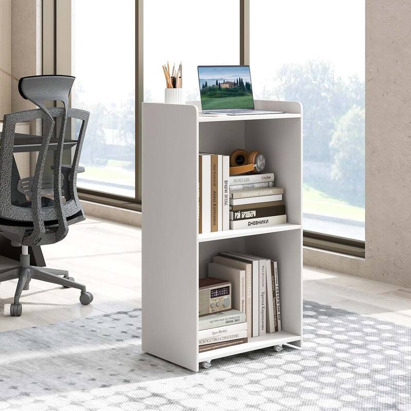 Rolling Podium Stand Mobile Lectern Stand w Lockable Wheels