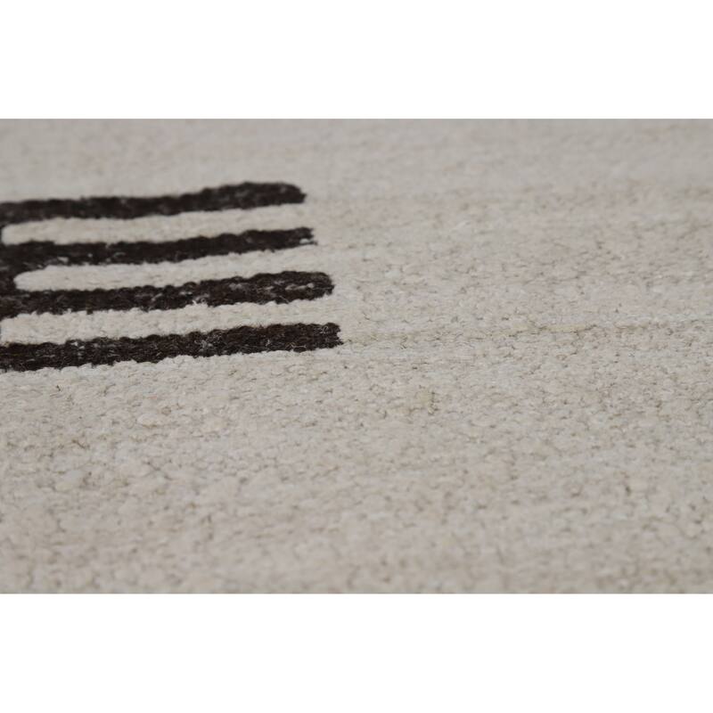 Hand Woven Oriental Cotton Carpet Southwestern Tribal Beige & Ivories Kilim Area Rug - 13' 3'' X 9' 11''