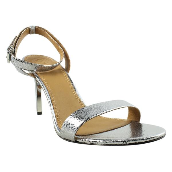 Shop Tory Burch Womens Elana Gray Ankle Strap Heels Size 8 5 Overstock 24181793