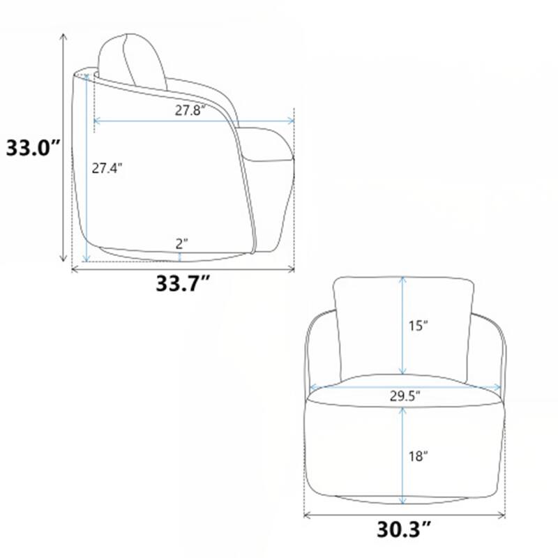 Upholstered Swivel Accent Barrel Chair and Comfy Round Accent Single Sofa Chair - Green
