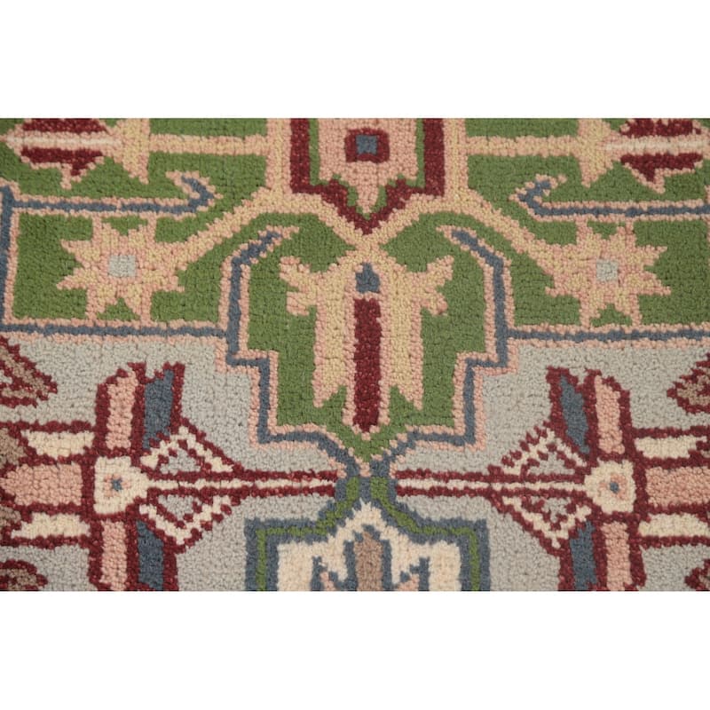 Traditional Heriz Serapi Runner Rug Hand-Knotted Wool Carpet - 2'7"x 8'1"