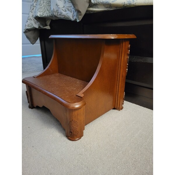 Powell Gabrielle Woodbury Mahogany Bed Steps with Storage ...