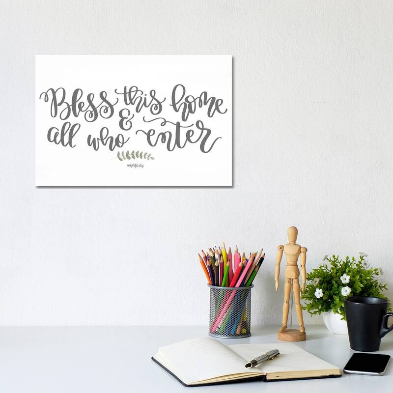 iCanvas "Bless This Home & All Who Enter" by Imperfect Dust Canvas Print - 8x12x0.75