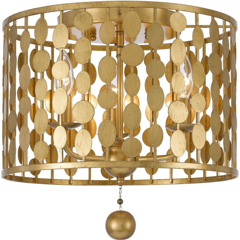 Crystorama Lighting Group Layla 3 Light 15" Wide Flush Mount Drum