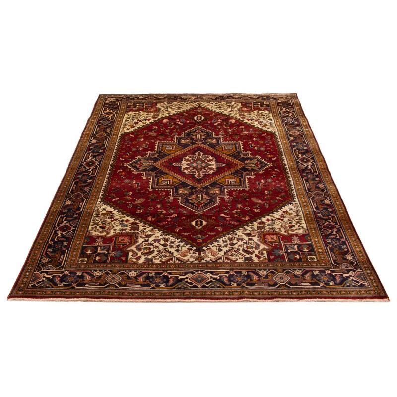ECARPETGALLERY Hand-knotted Sarabi Dark Red Wool Rug - 7'3 x 9'10