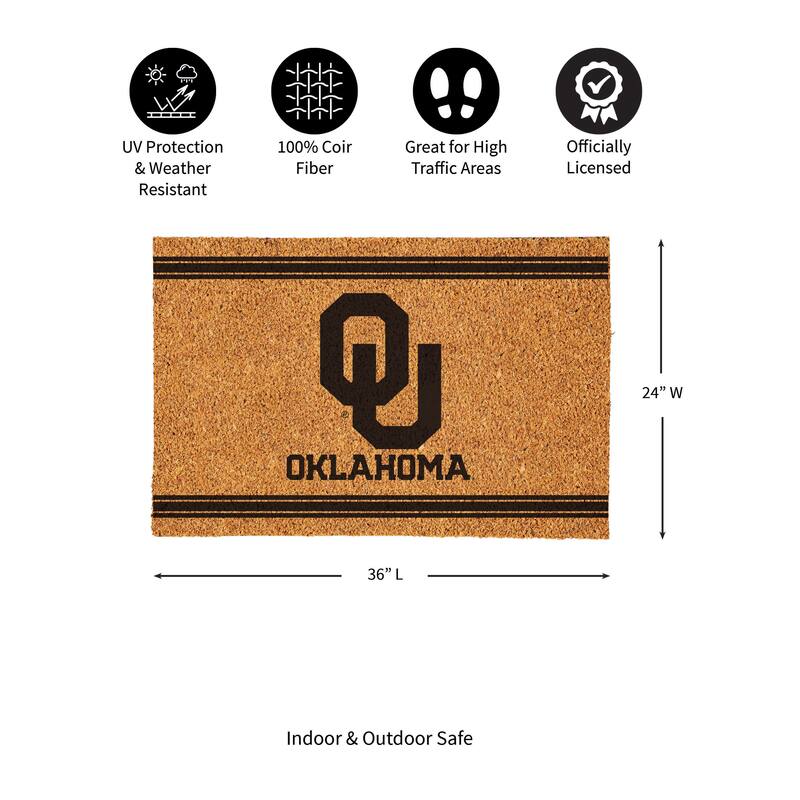 University of Oklahoma Monochrome Indoor/Outdoor Coir Door Mat